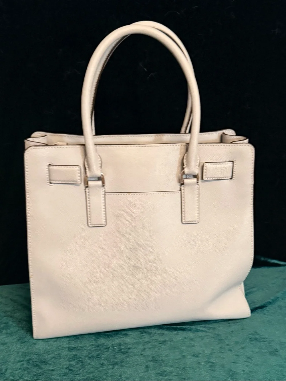 Michael Kors Grey Saffiano Leather Satchel with MK Charm